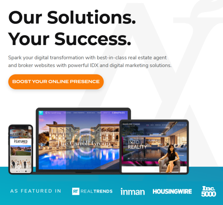 Branded website of Agent Image.