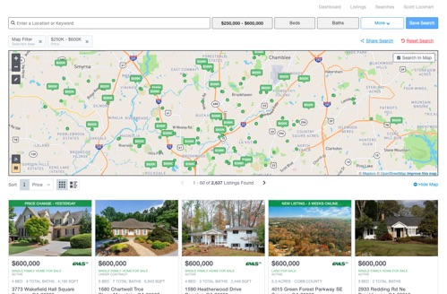 Showcase IDX user-friendly property search example.