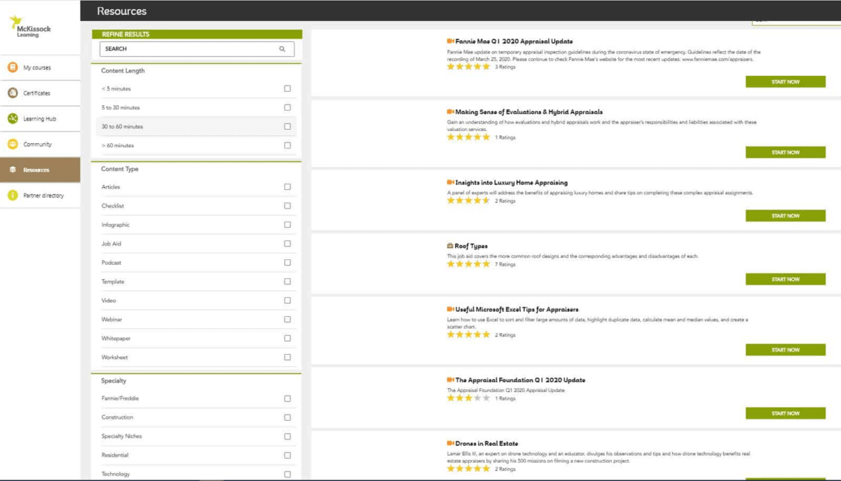 McKissock Learning interface