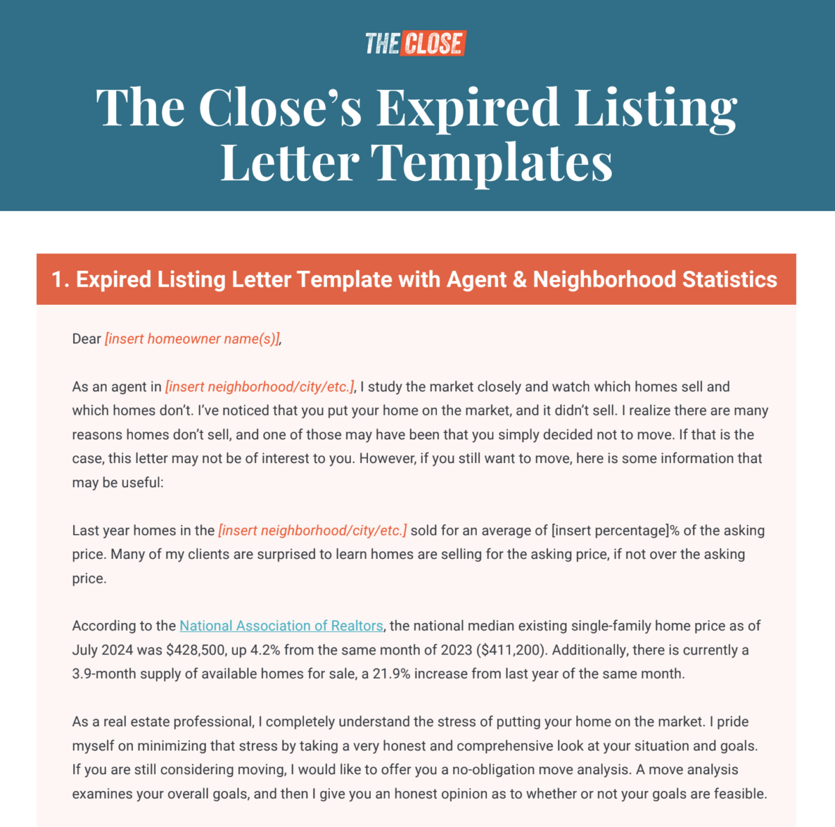 Expired Listing Letter Templates